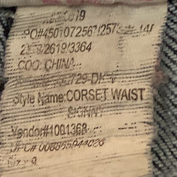 Destroyed Corset Waist Skinny Zipper/Button Fly Denim Jeans Darkwash Size 9 Jr - Picture 16 of 16